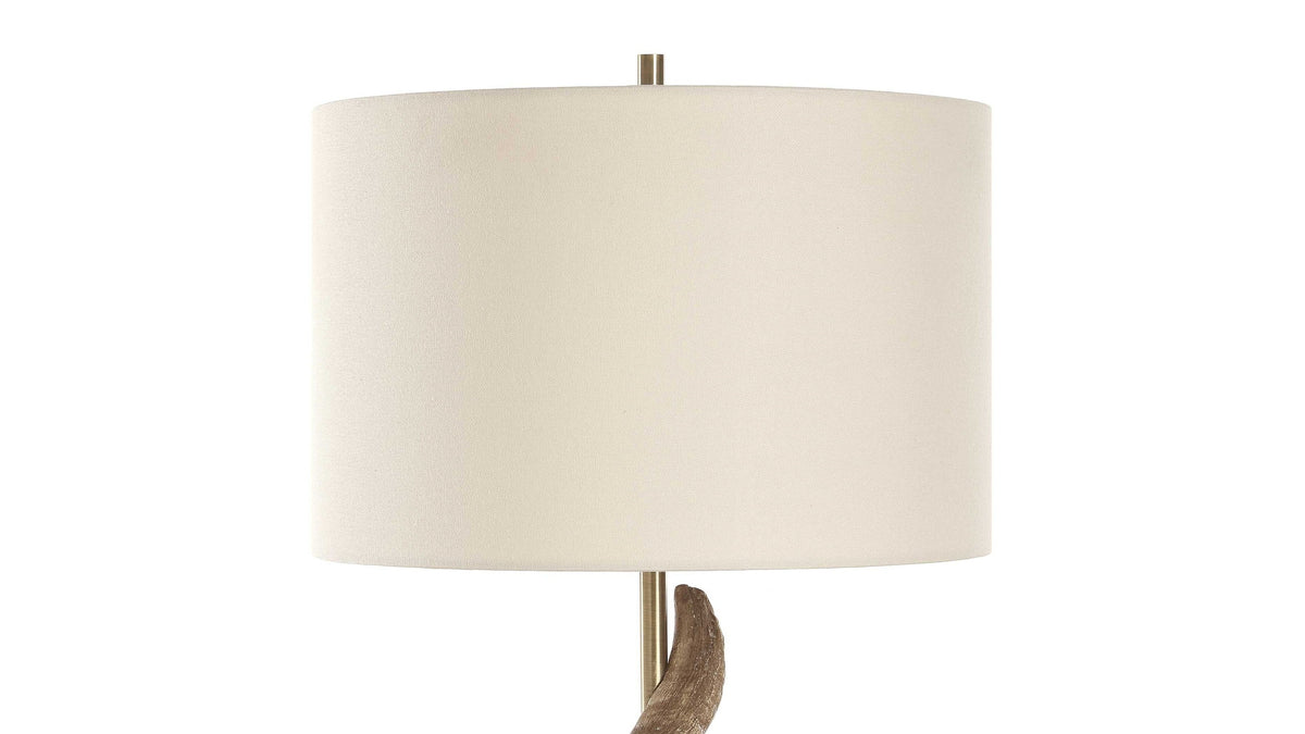 Rams - Horn Table Lamp - Light Brown