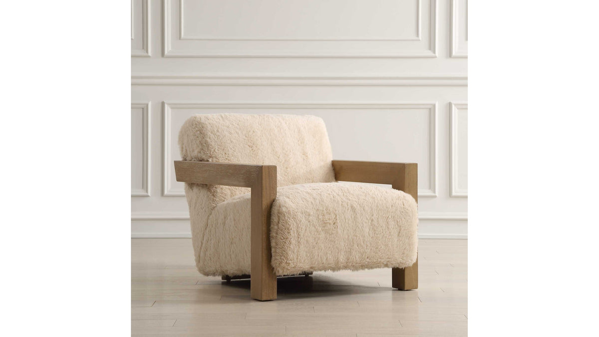 Jackson - Sheepskin Accent Chair - Light Brown
