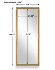 Kampar - Full Length Rattan Tall Mirror - Gold / Woodtone