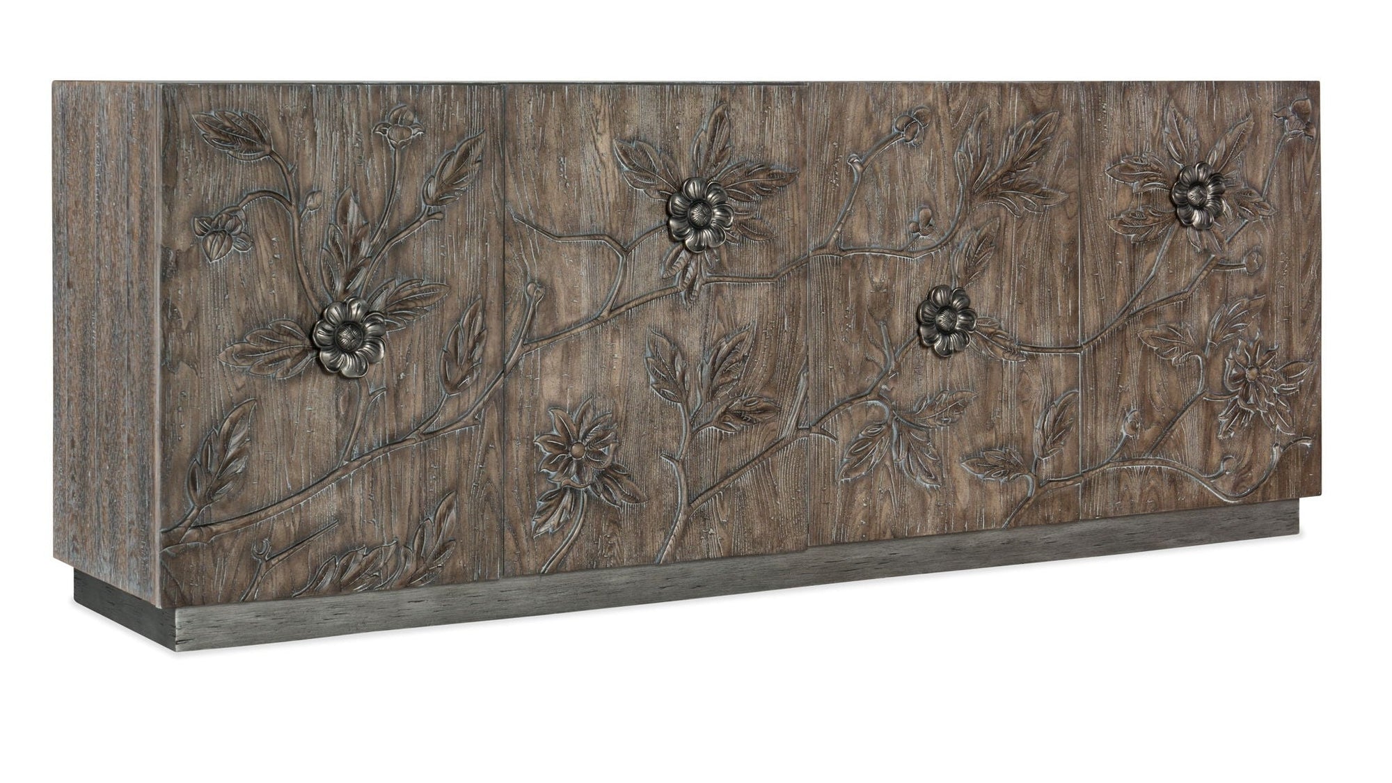 Melange - Florence 4-Door Credenza - Dark Gray