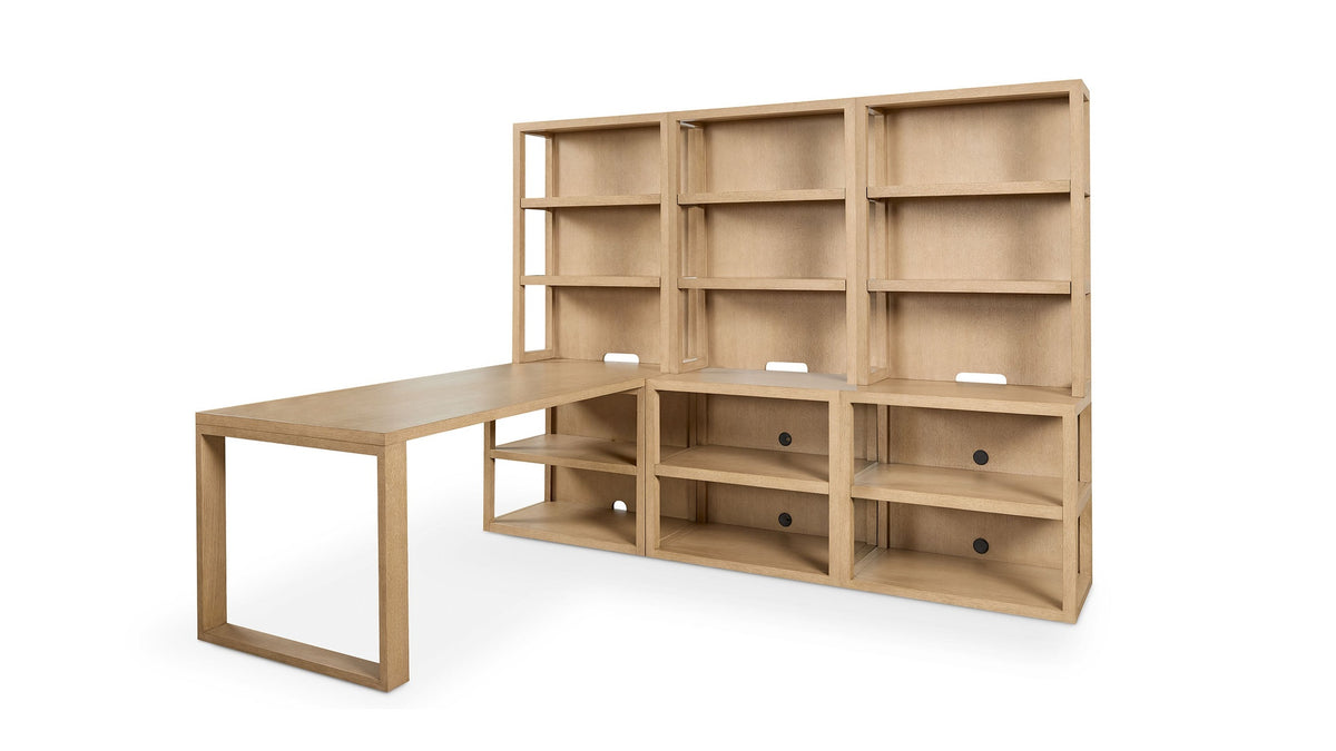 Richmond Modular Office Desk and 3 Wide Bookshelf Set