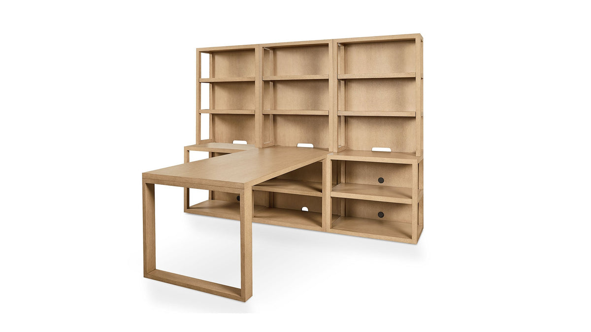 Richmond Modular Office Desk and 3 Wide Bookshelf Set