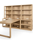 Richmond Modular Office Desk and 3 Wide Bookshelf Set