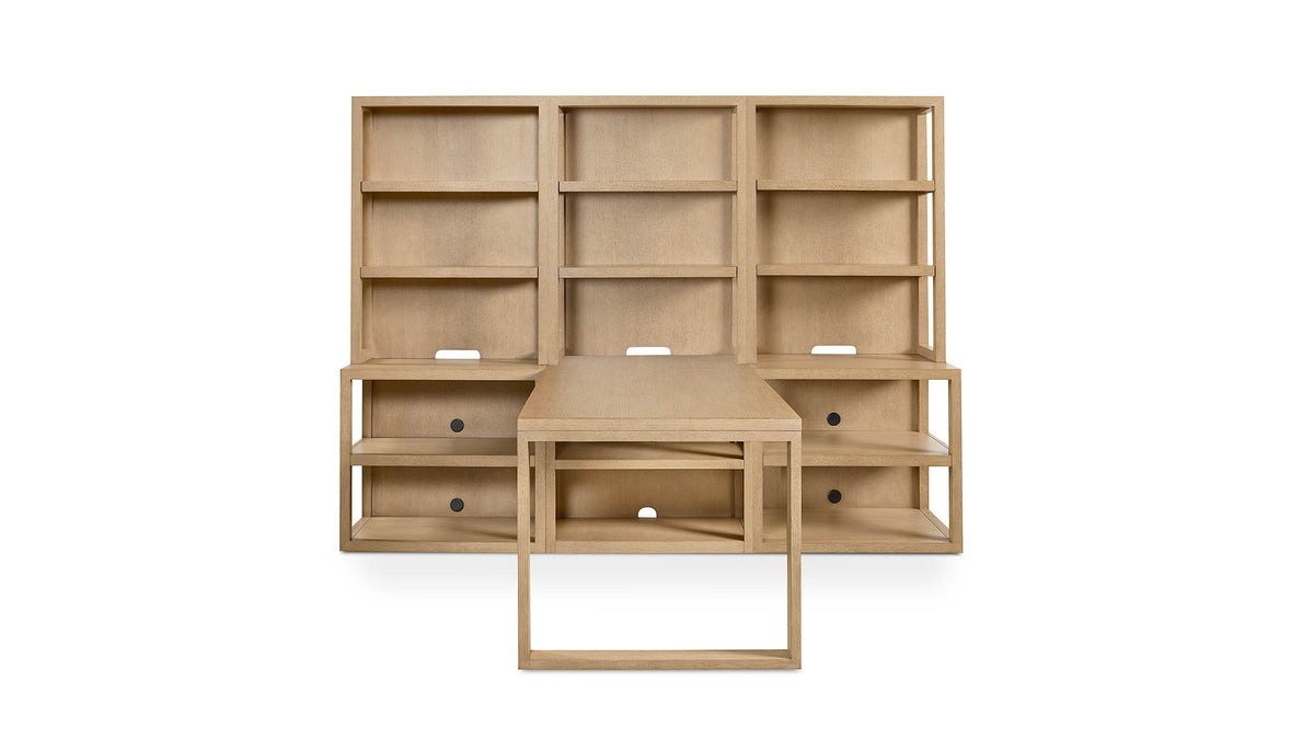 Richmond Modular Office Desk and 3 Wide Bookshelf Set
