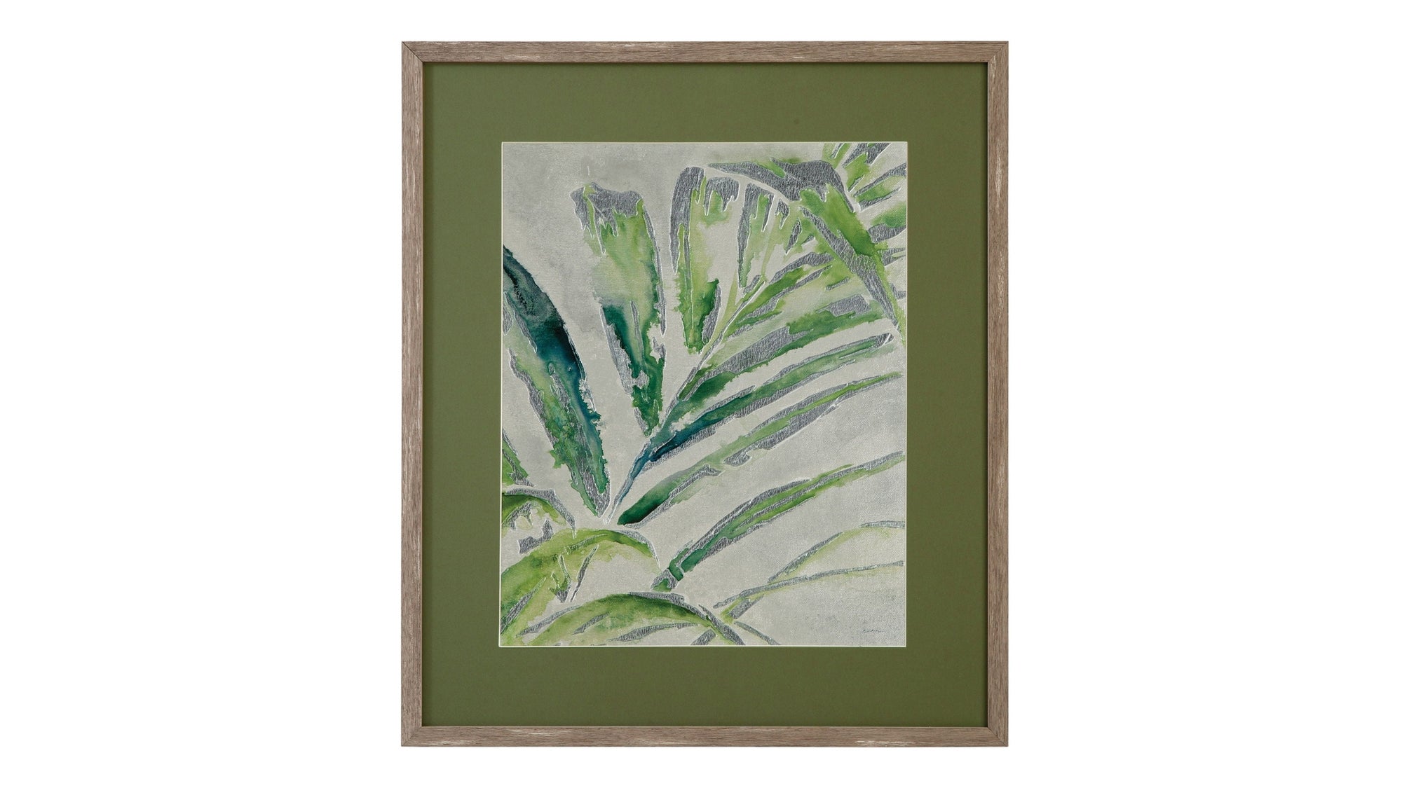 Green Palm I Framed Print - Green / Light Brown