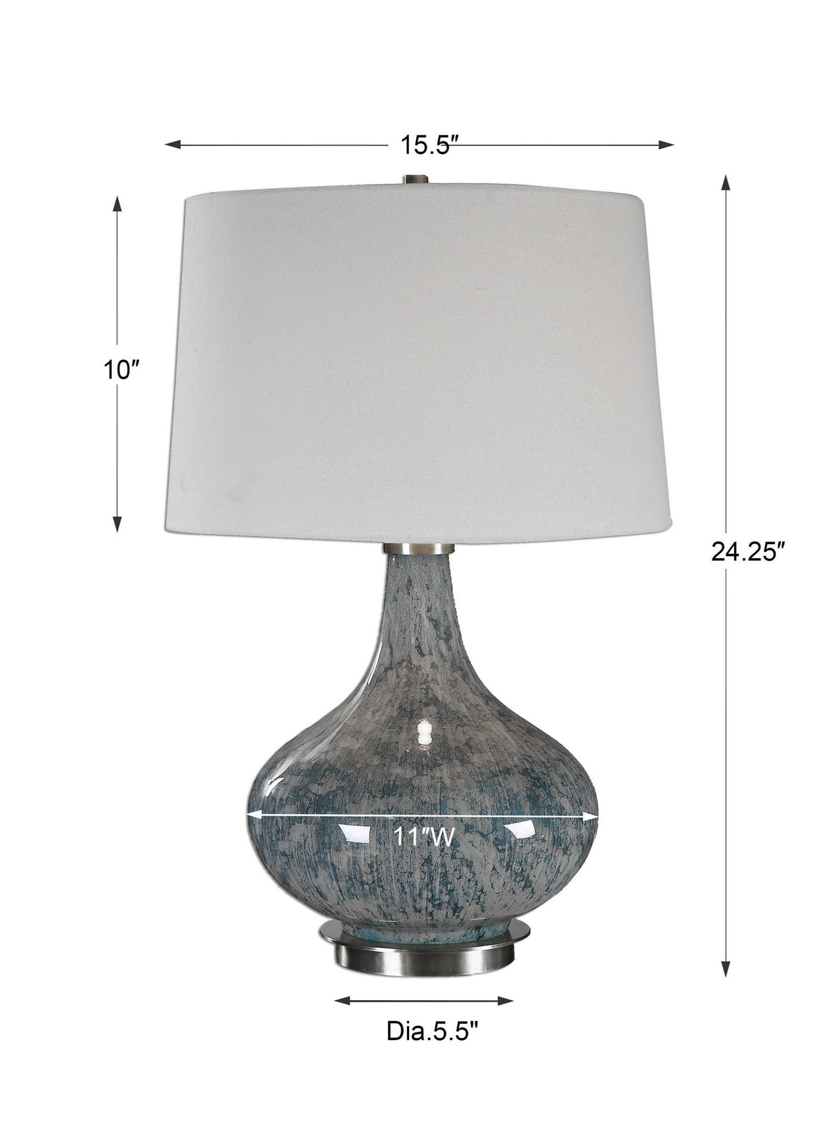 Celinda - Glass Lamp - Blue Gray