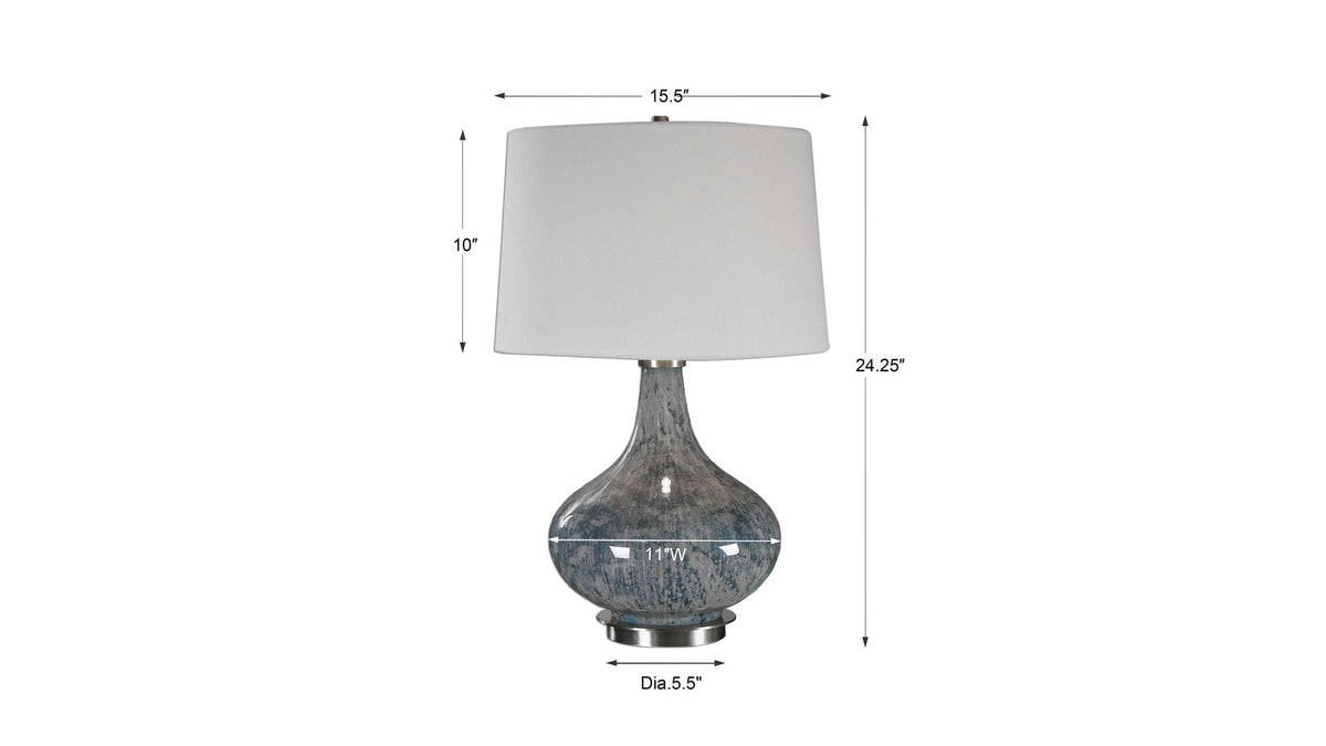 Celinda - Glass Lamp - Blue Gray
