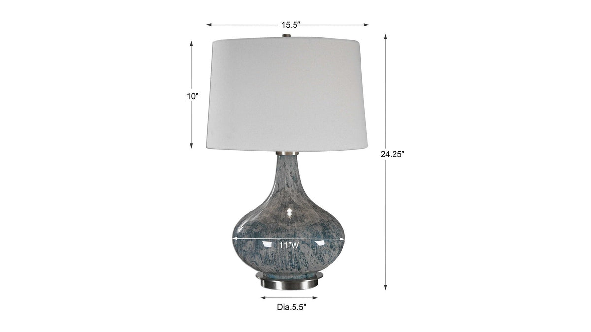 Celinda - Glass Lamp - Blue Gray