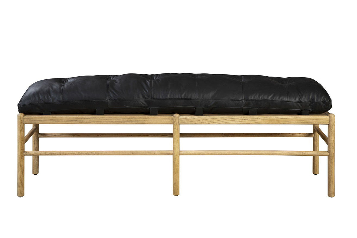 Osborne - Leather Bench - Black / Light Brown