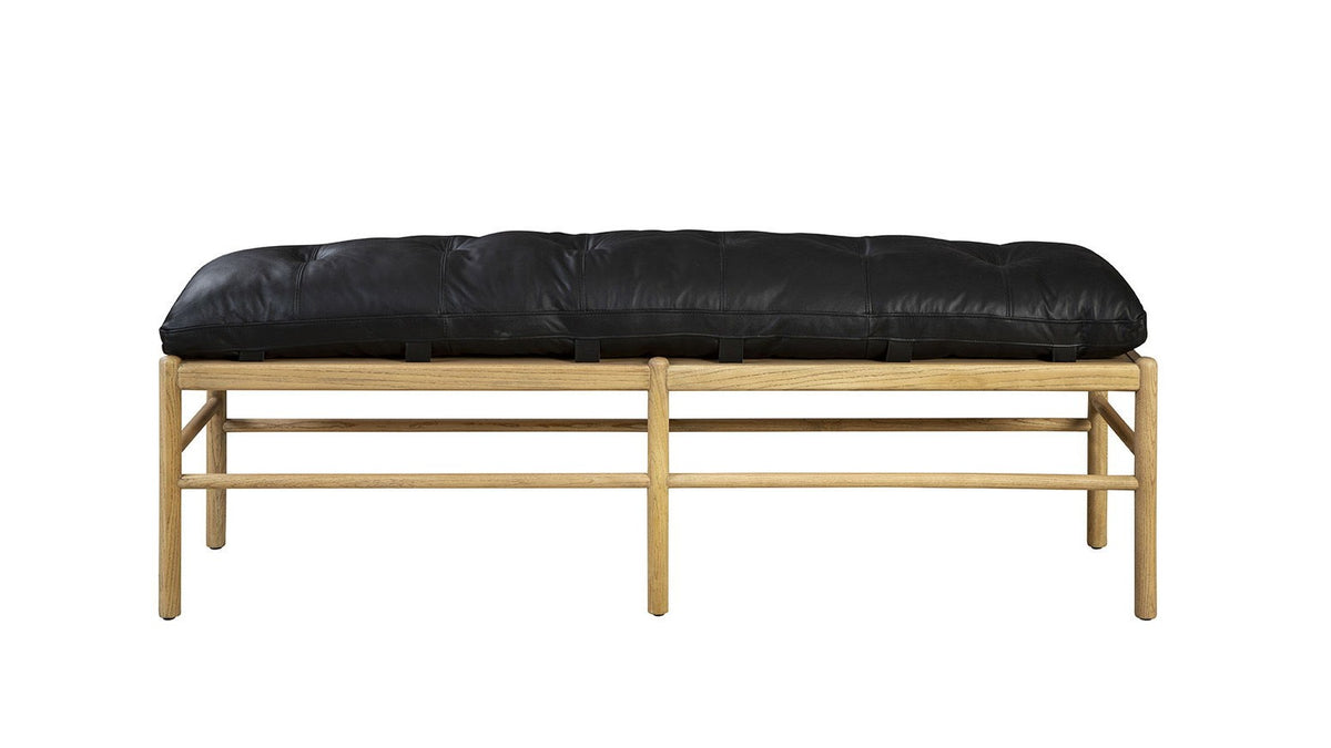 Osborne - Leather Bench - Black / Light Brown