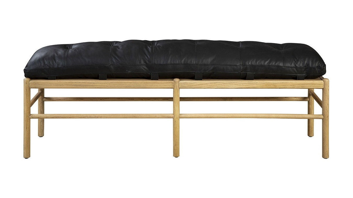 Osborne - Leather Bench - Black / Light Brown