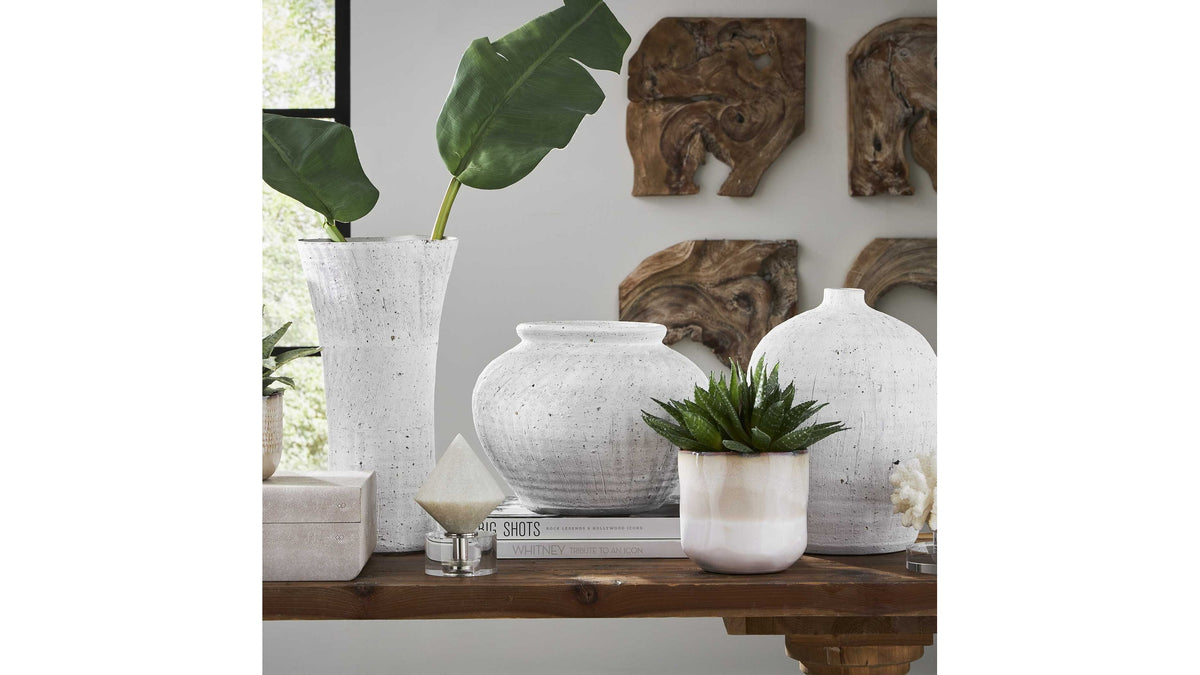 Floreana - Round Vase - White