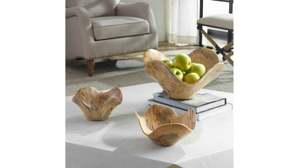 Tamarine - Wood Wall Art (Set of 3) - Light Brown