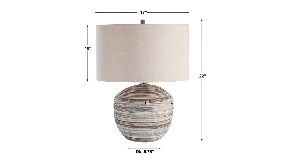 Prospect - Striped Accent Lamp - Light Brown