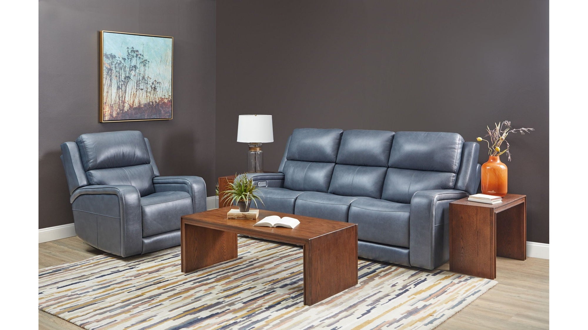 Oasis - Power Reclining Sofa With Power Headrests, Lumbar, Heat &amp; Massage
