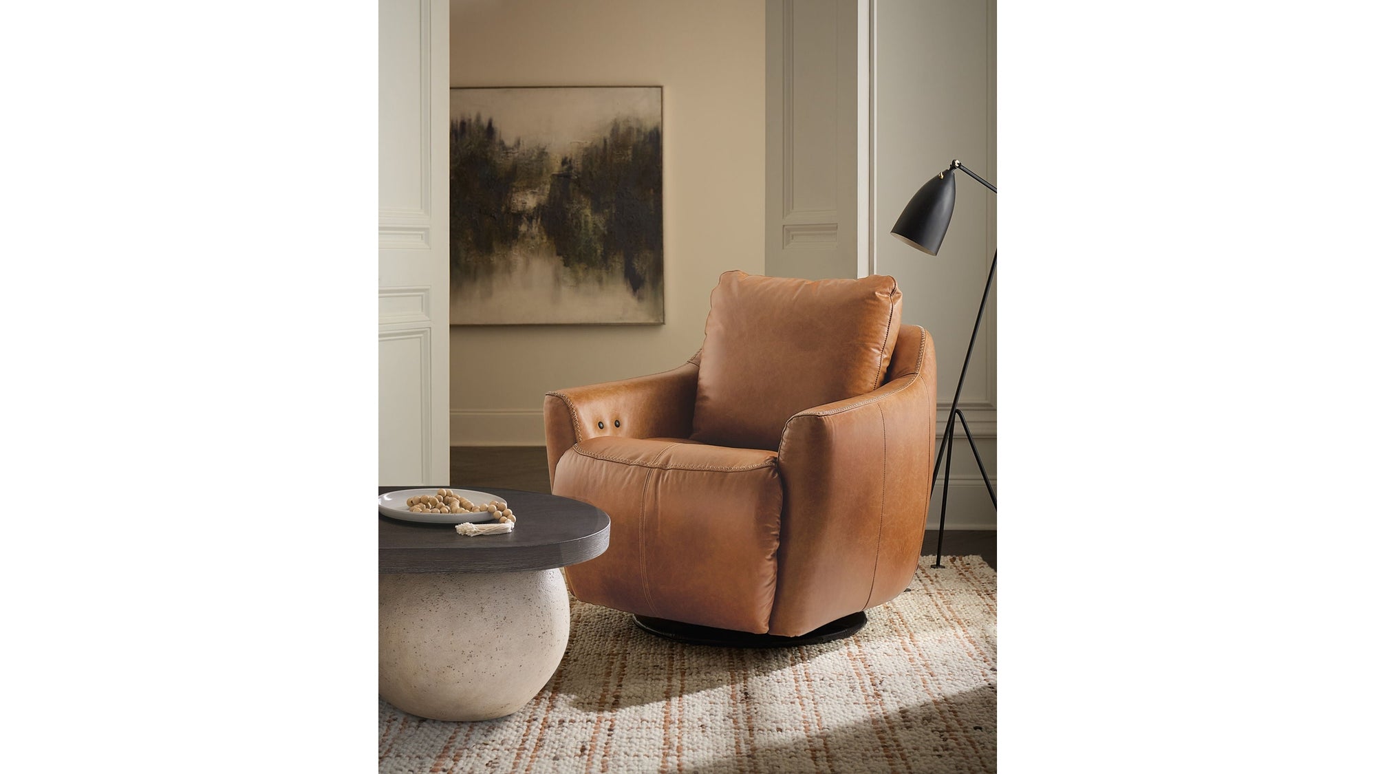 CC - Beau Swivel With Power Footrest - Brown