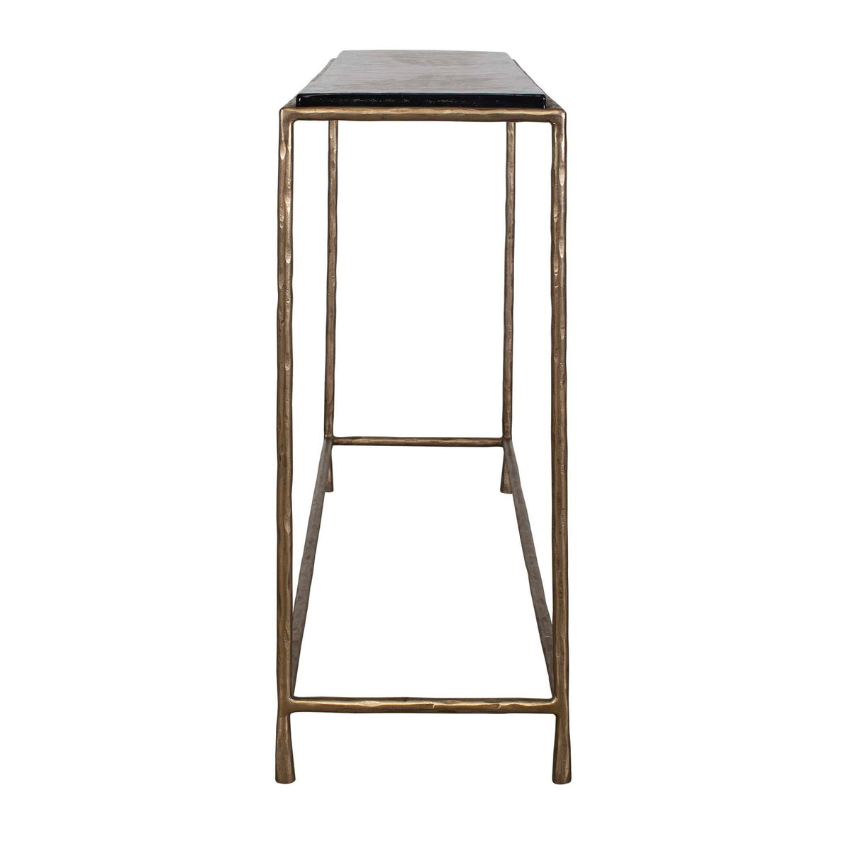 Ovard - Minimalist Metal Console Table - Brass