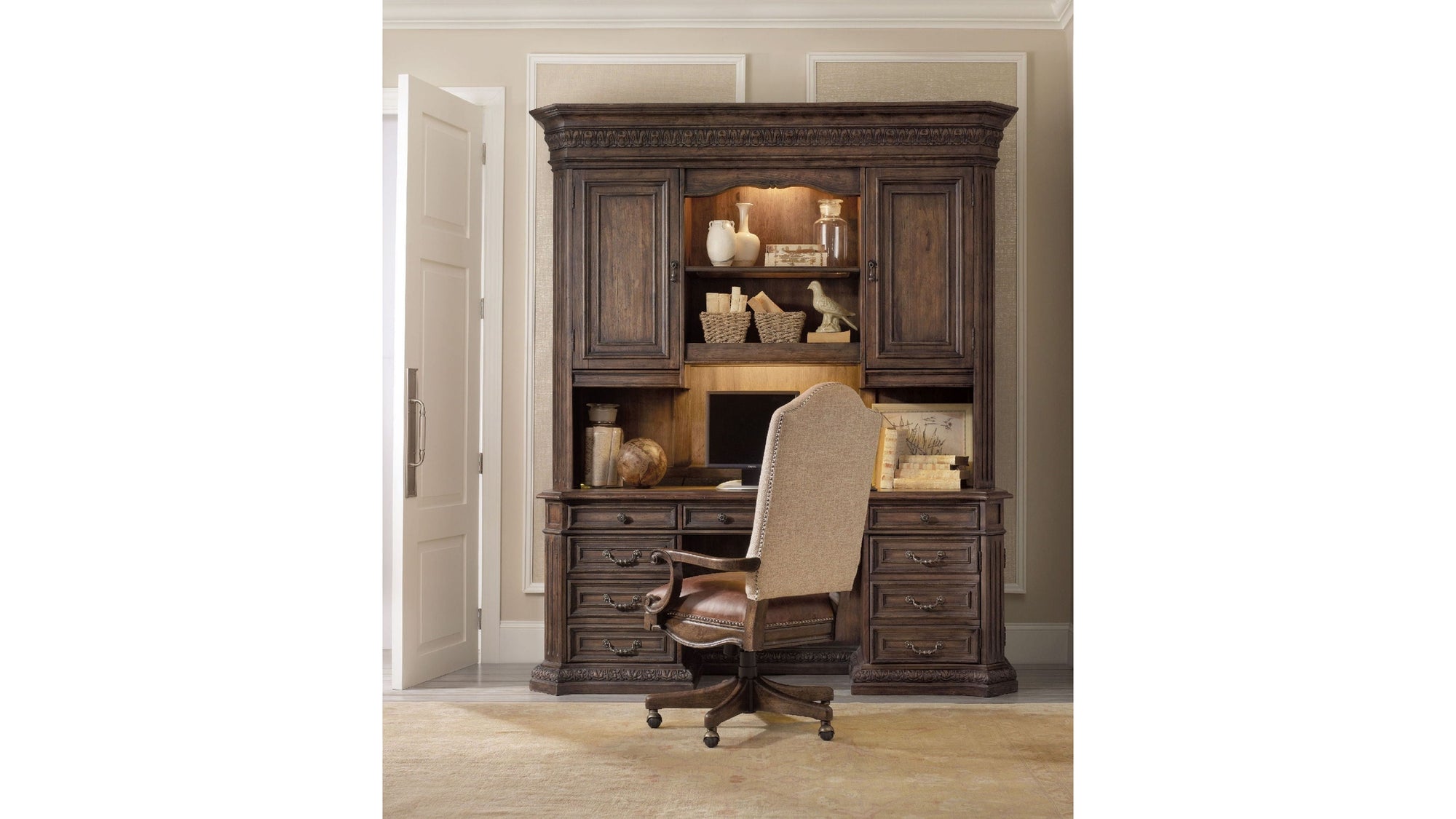 Rhapsody - Tilt Swivel Chair - Beige / Dark Brown