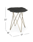 Cleo - Accent Table - Antique Brass / Black Slate