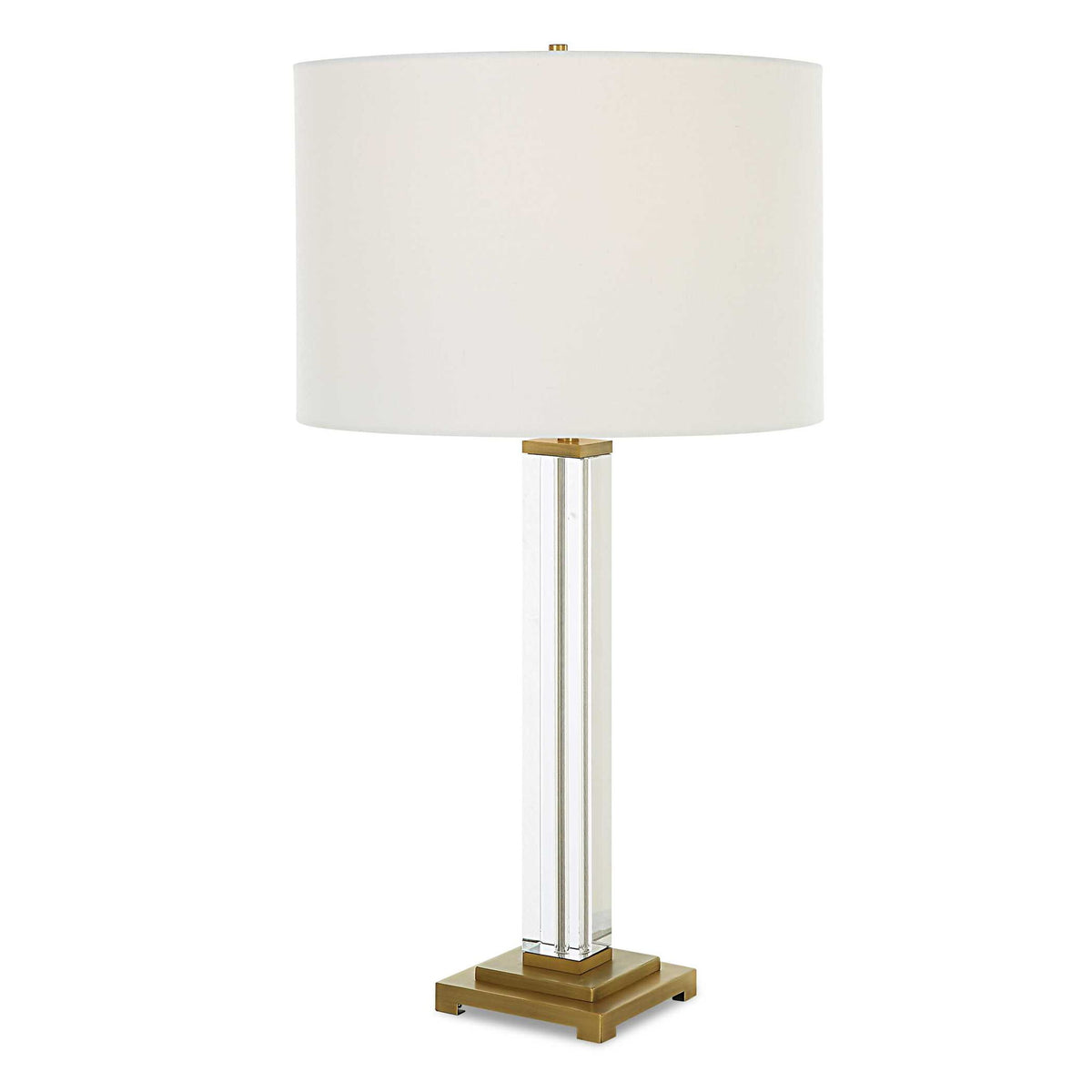Crystal Column - Table Lamp - Silver