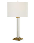 Crystal Column - Table Lamp - Silver