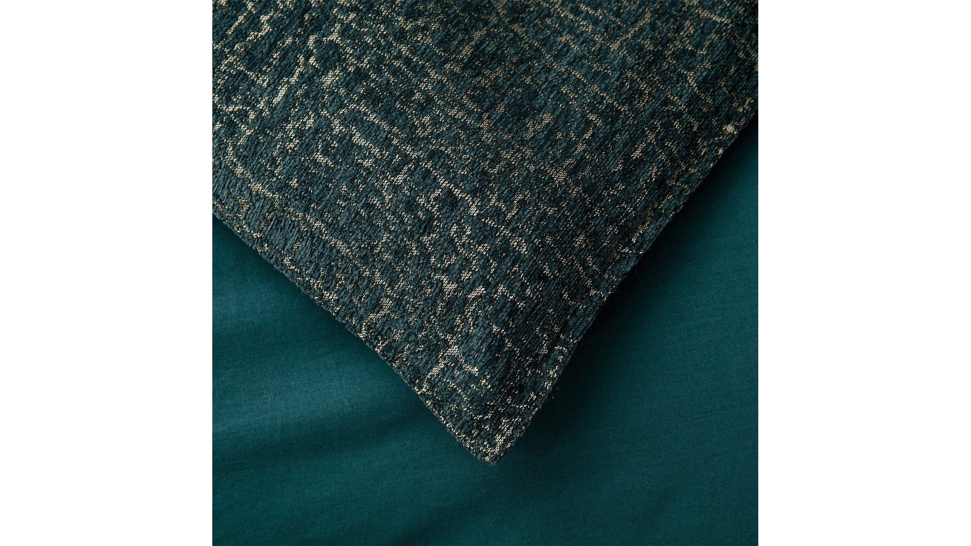 Hayworth - Queen Comforter Set Set of 3 - Deep Teal / Gold
