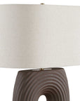 Geno - Concentric Ribbed Table Lamp - Brown