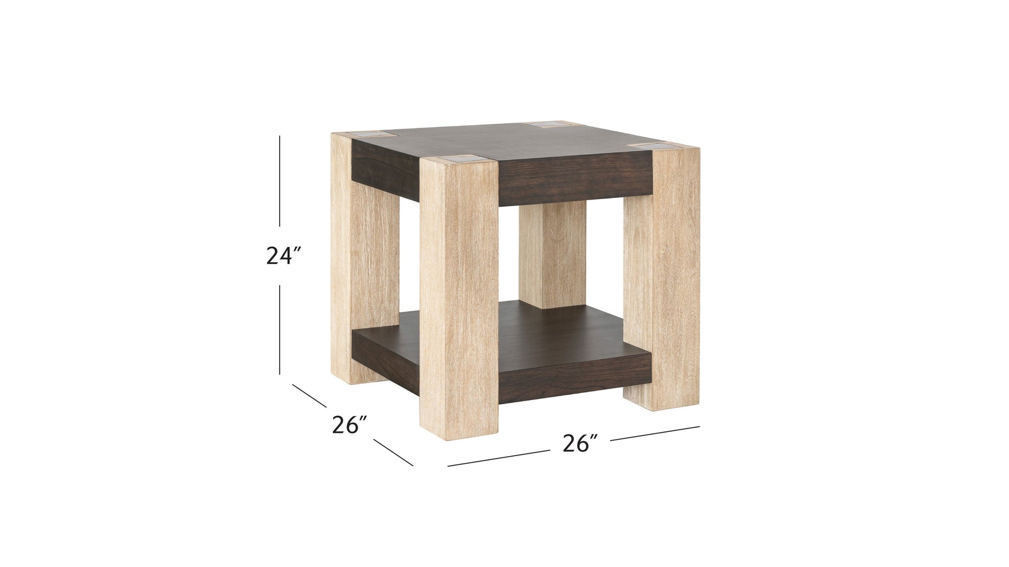 Harmony - End Table - Carbon Mindi / Blonde Acacia