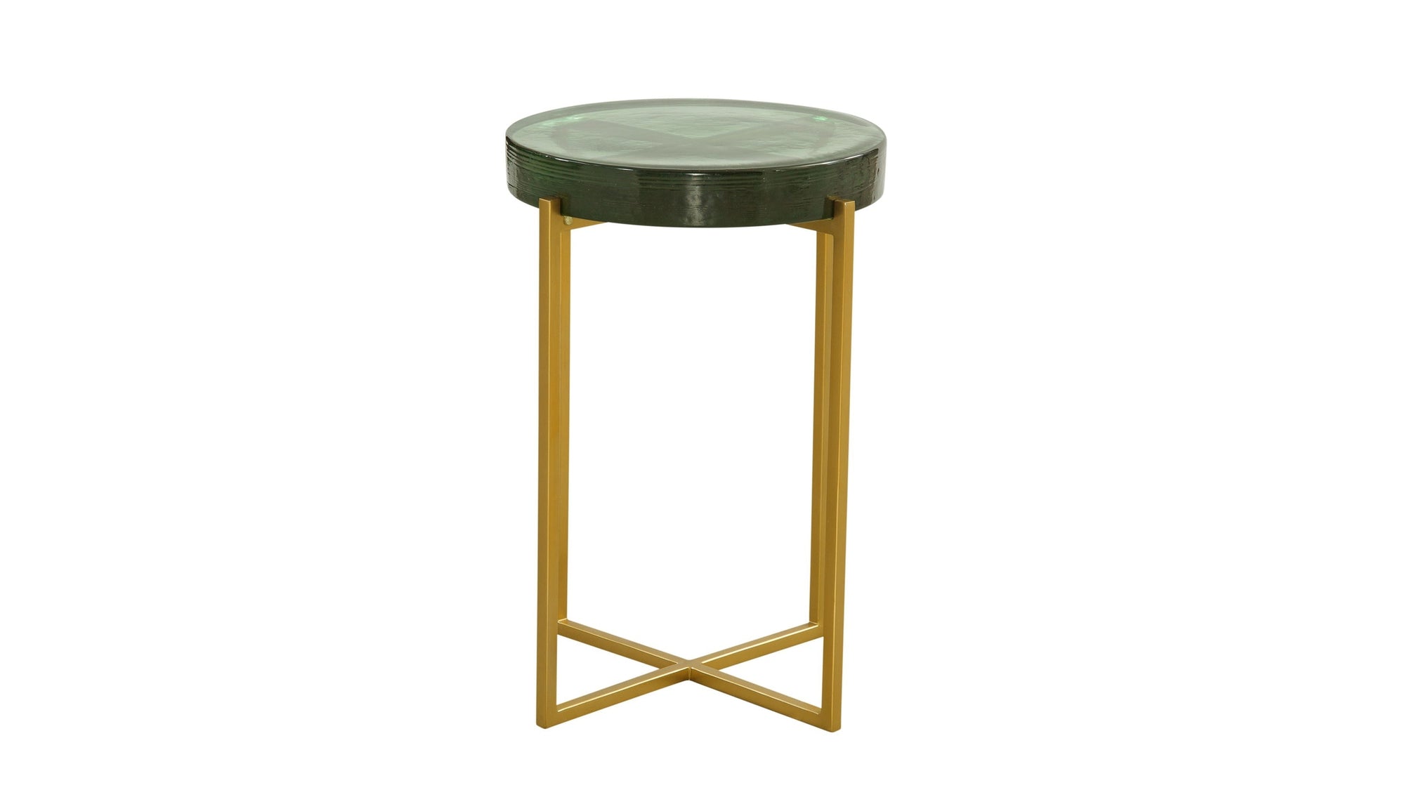 Marilee - Accent Table - Rich Green / Sleek Brushed Gold