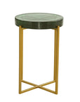 Marilee - Accent Table - Rich Green / Sleek Brushed Gold