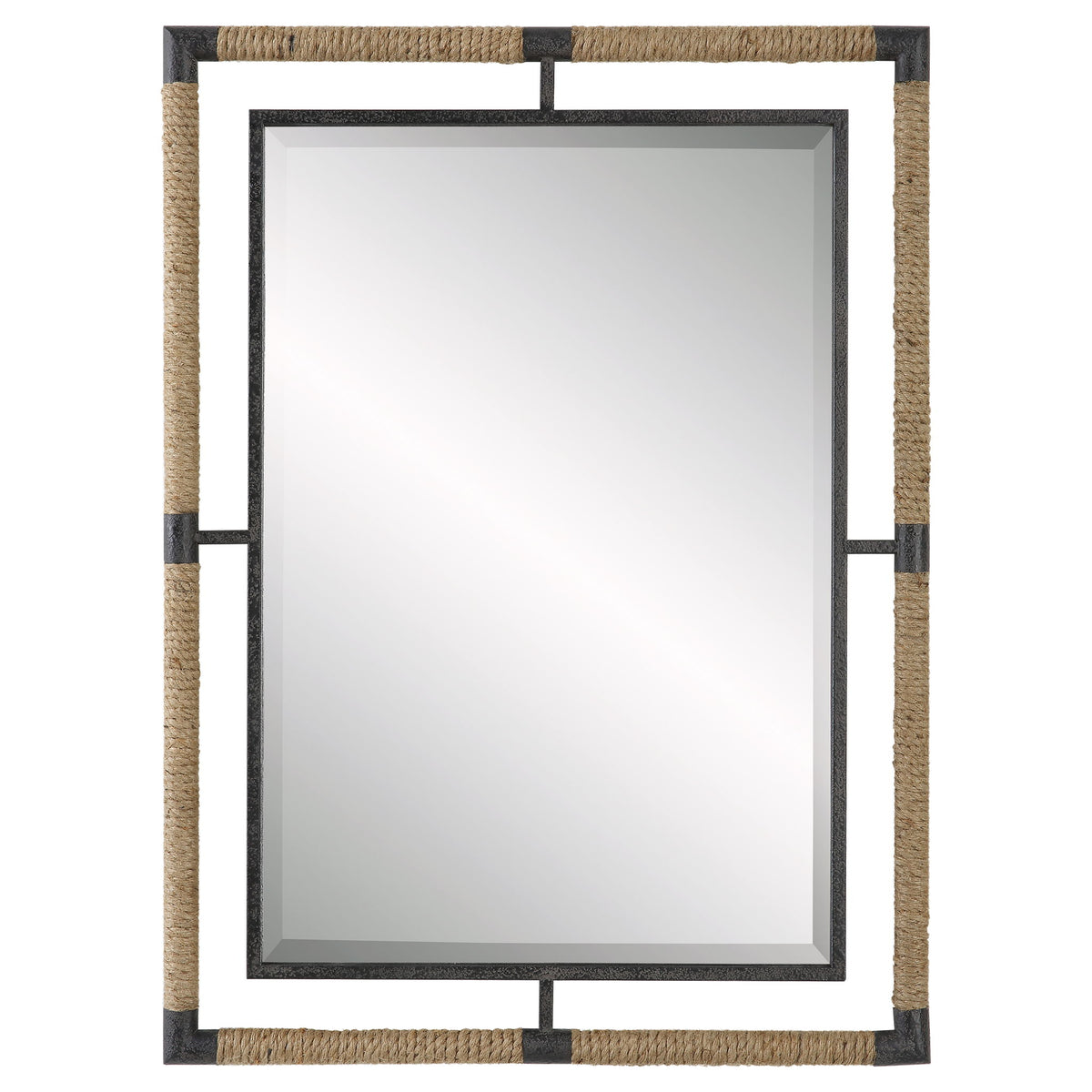 Melville - Iron &amp; Rope Mirror - Light Brown