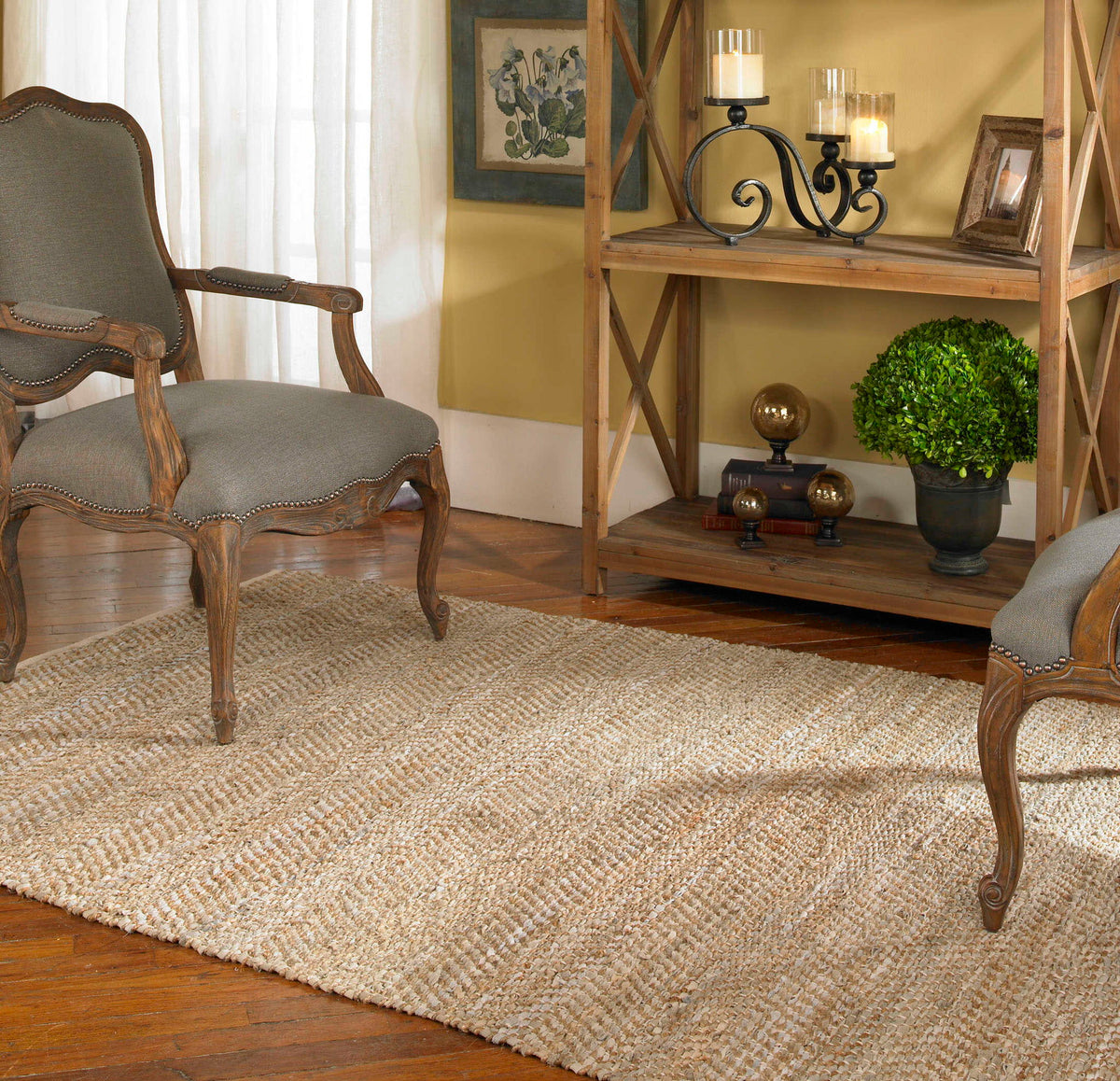 Tobais - Rescued Leather &amp; Fabric Rug