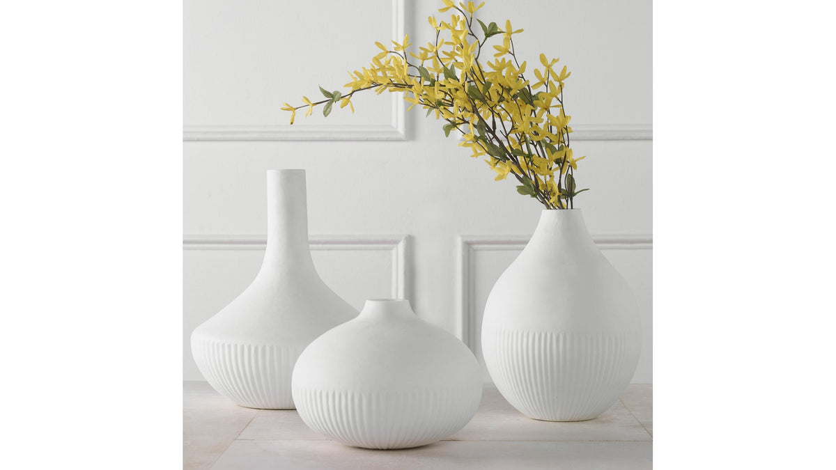 Apothecary - Satin White Vases (Set of 3)