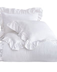 Lily - King Washed Linen Comforter Set (Set of 3) - White