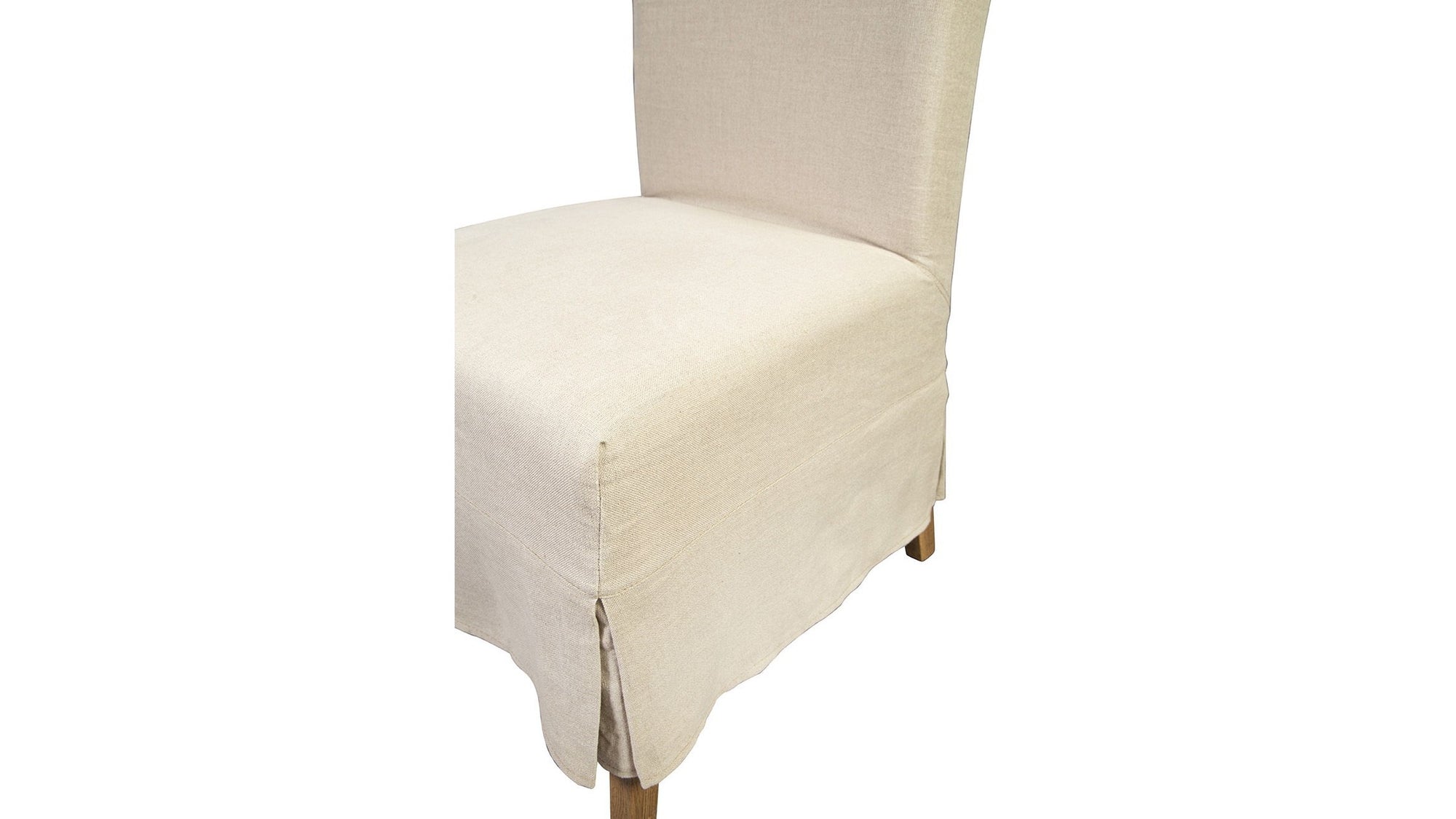 Linen Slip Covered Parsons Chair Set of 2 - Pearl Silver