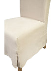 Linen Slip Covered Parsons Chair Set of 2 - Pearl Silver