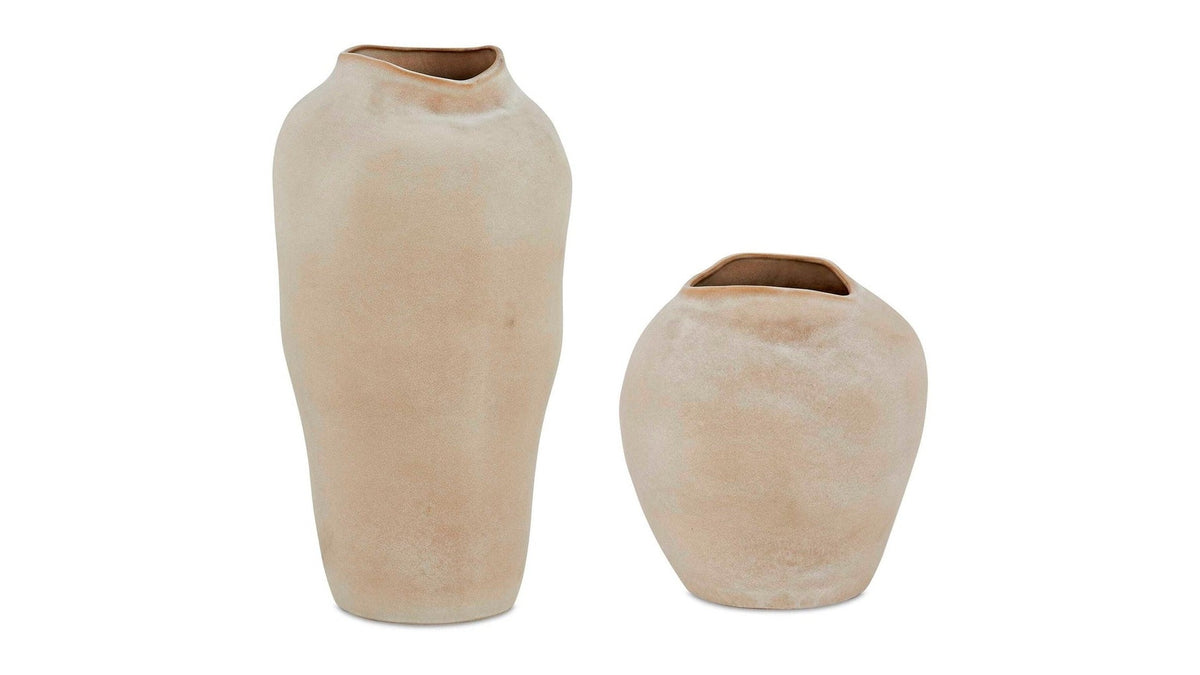 Shadow Play - Indoor-Outdoor Vases Set of 2 - Buff