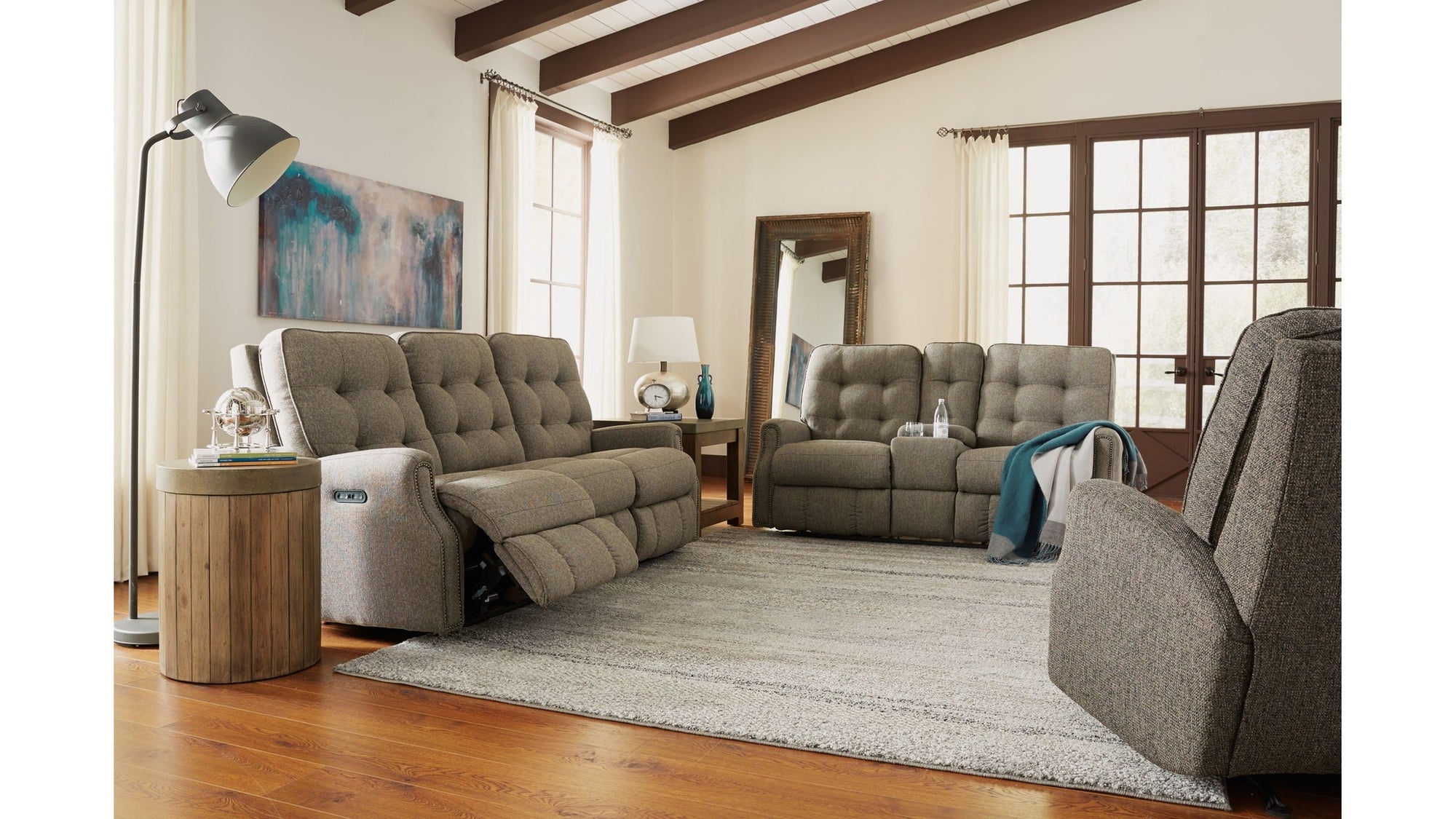 Devon - Reclining Sofa, Nailhead Trim
