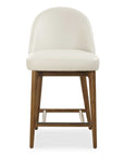 Stitches - Leather Counter Stool - White / Brown