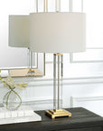 Crystal Column - Table Lamp - Silver