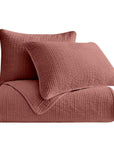 Stonewashed Cotton Velvet - Full/Queen Quilt Set (Set of 3) - Salmon