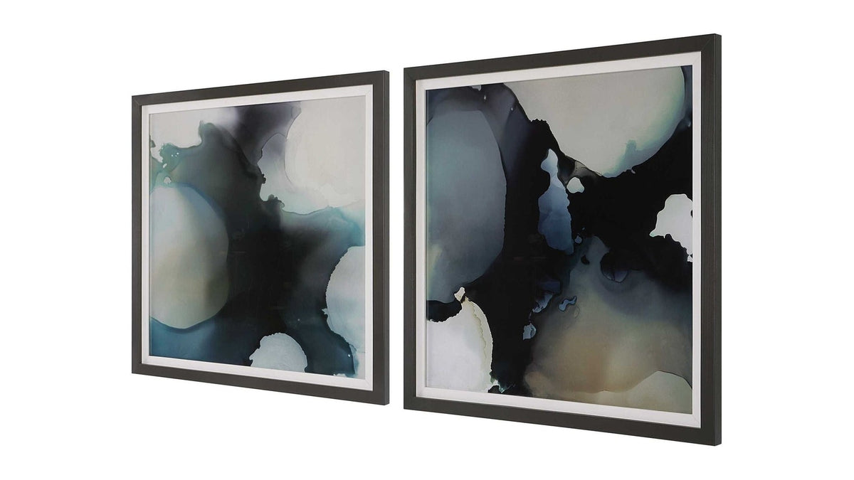 Telescopic - Abstract Framed Prints Set of 2 - Black