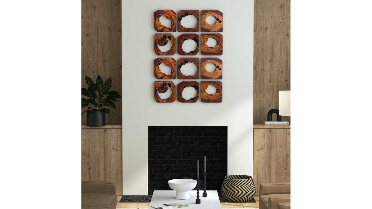 Adlai - Wood Wall Art Set of 6 - Dark Brown