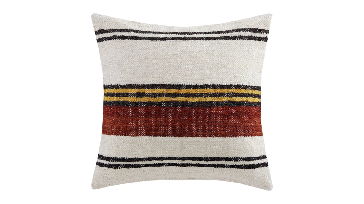 Solola - Handwoven Square Pillow - Brown / Natural