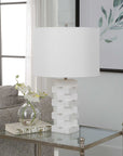 Ascent - White Geometric Table Lamp