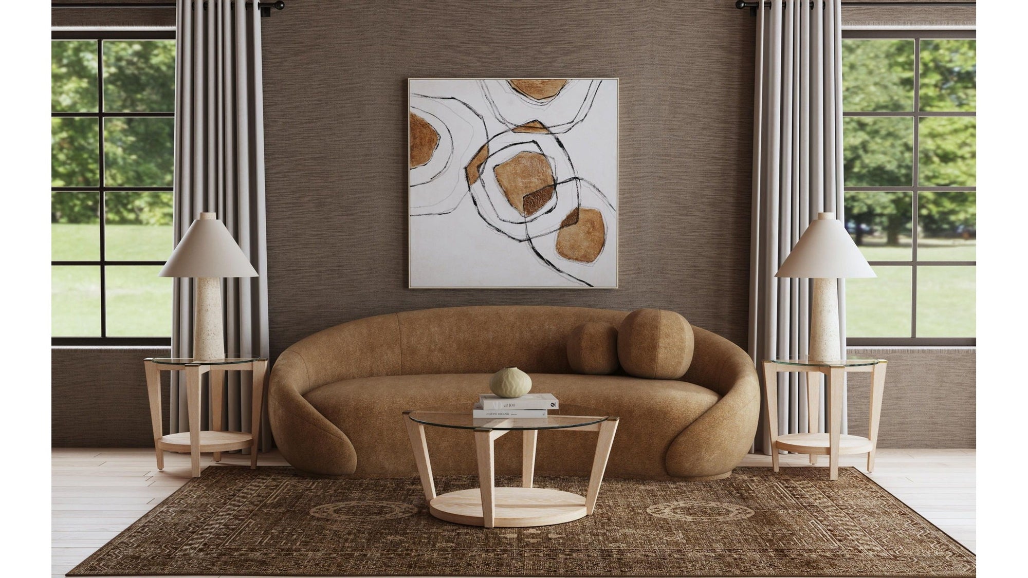 Rhetoric Canvas Art - White / Light Brown