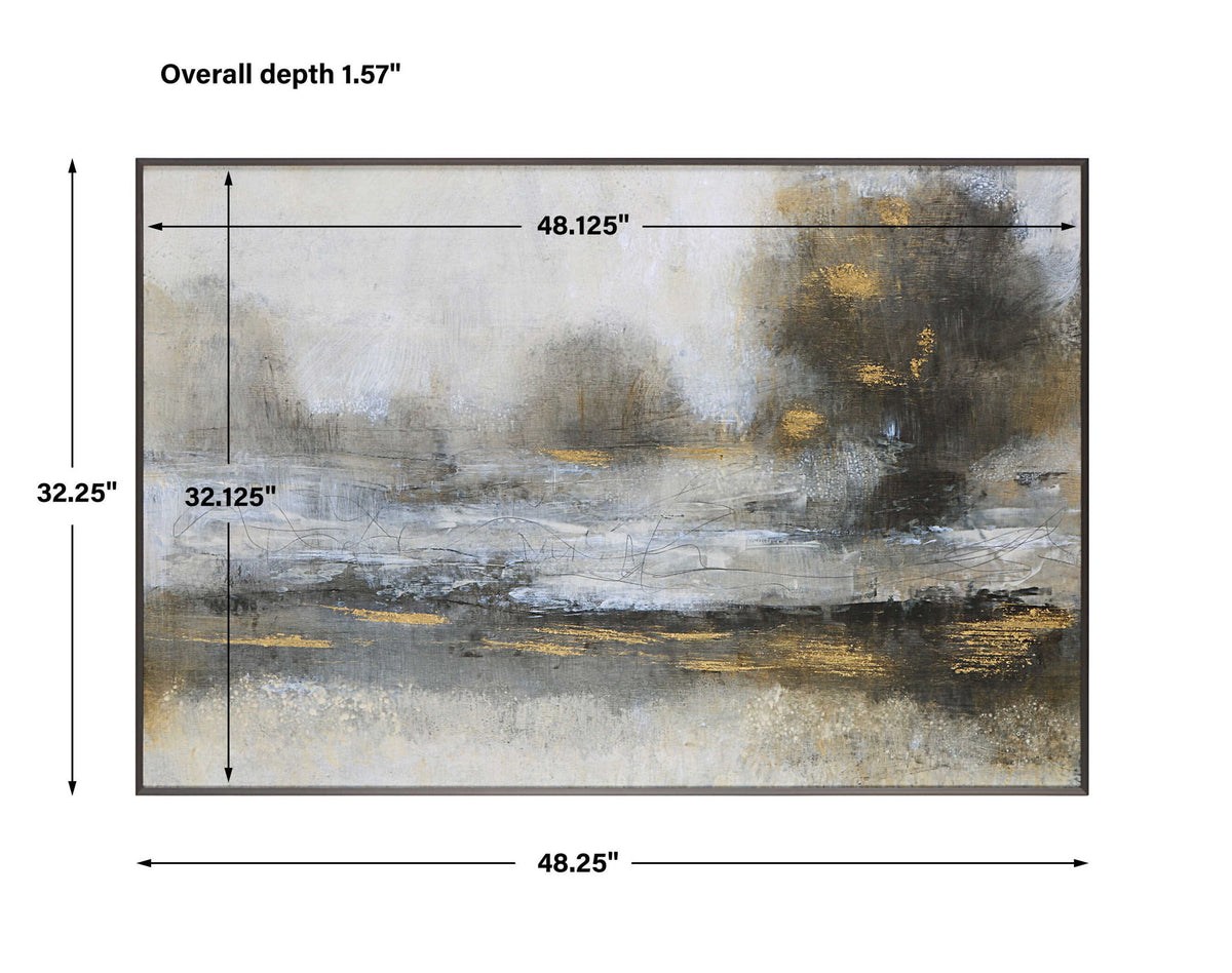 Gilt - Misty Landscape Framed Print - Silver