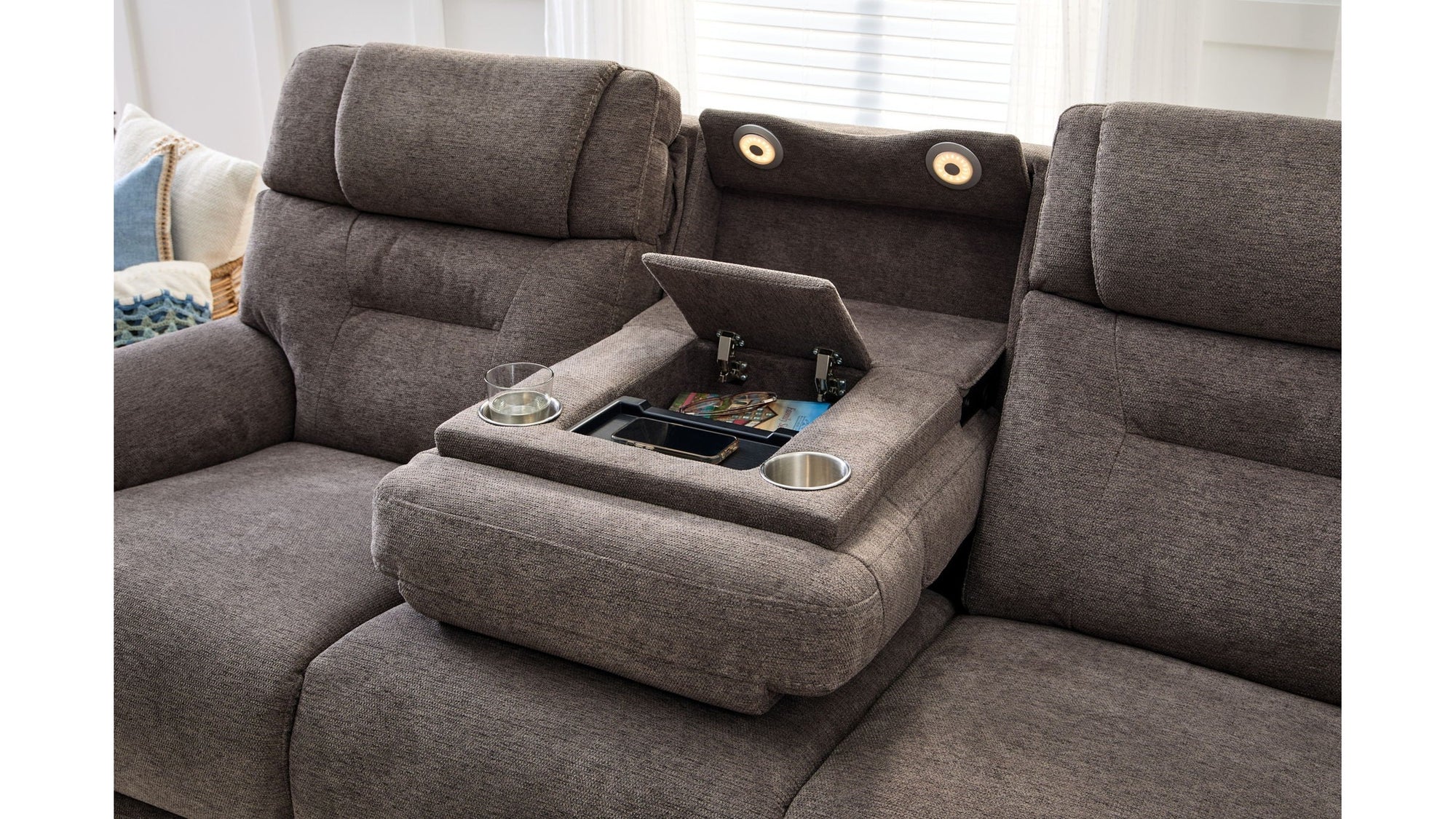 Zofa - Power Sleep Sofa With Power Headrests &amp; Lumbar