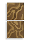 Golden Terrain - Wooden Wall Decor (Set of 2) - Brown / Gold