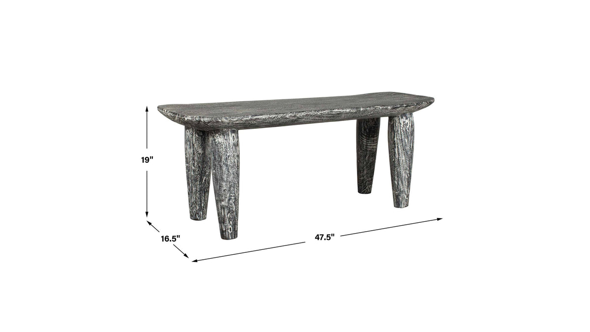 Fade To Black - Wood Bench - Black / White